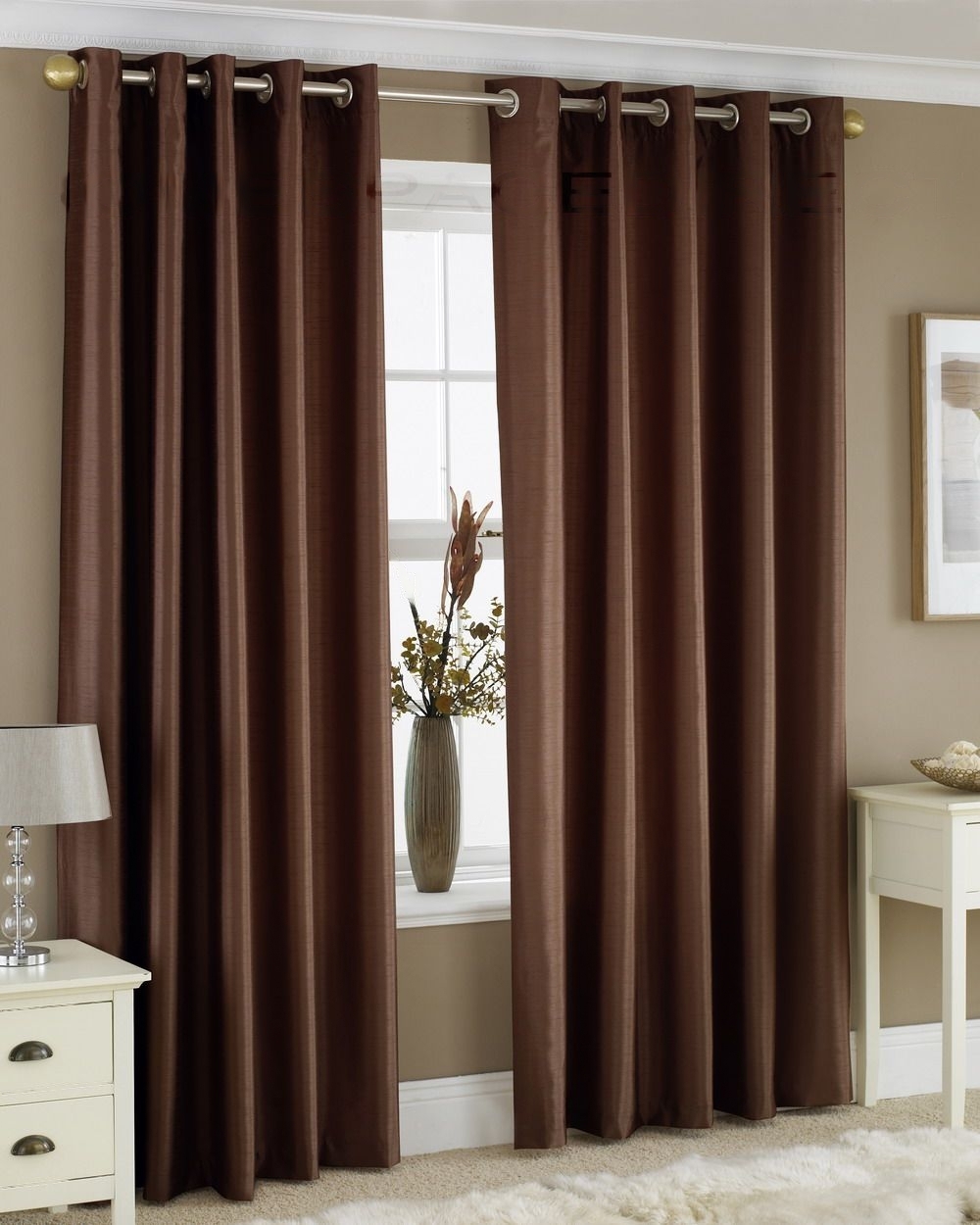 Brown living room curtains