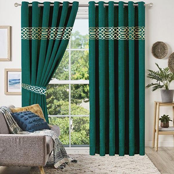 green bedroom curtains in Dubai