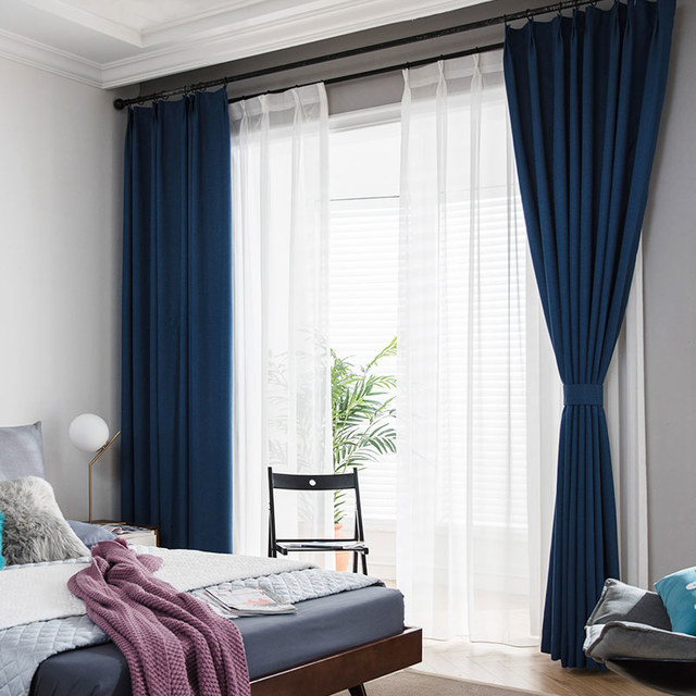 navy blue curtains for bedroom