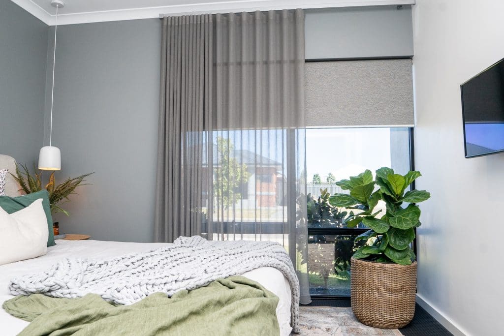 vertical blinds with curtains