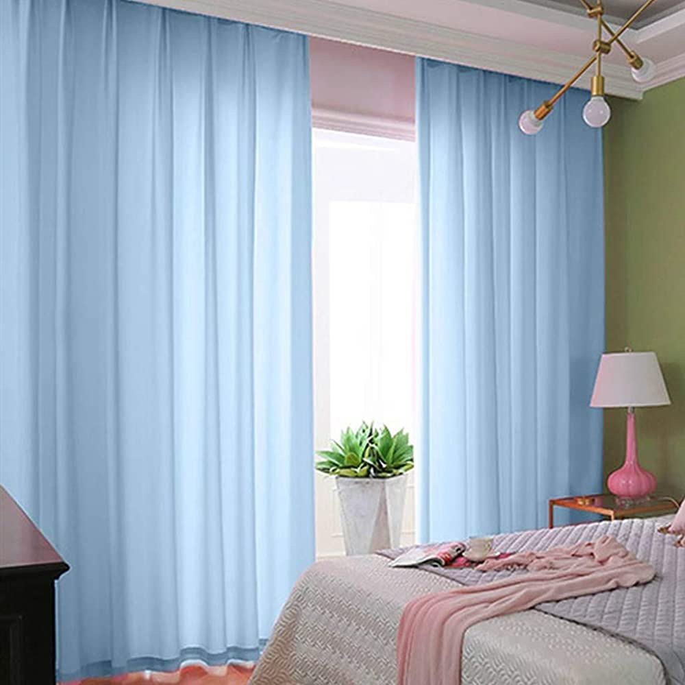 Blue living room curtains