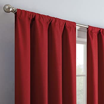red blackout curtains
