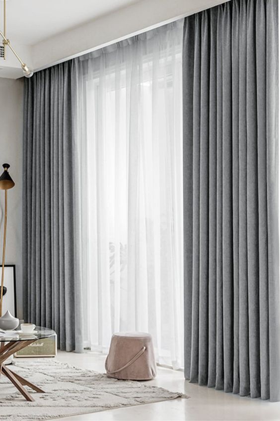 Luxury Grey Linen Curtains Dubai